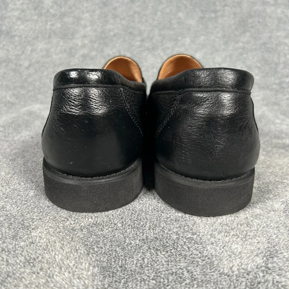 DeerCraft Black Pebbled Leather Penny Loafers Moc Toe Slip On Shoes Mens 13